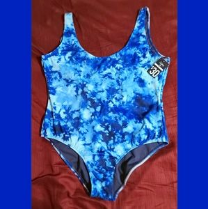 One Piece Blue Juniors XL Bathing Suit City Street